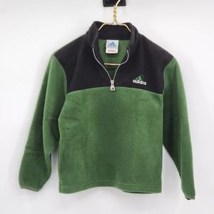 Adidas Boy's Green Quarter Zip Fleece Pullover Size 10